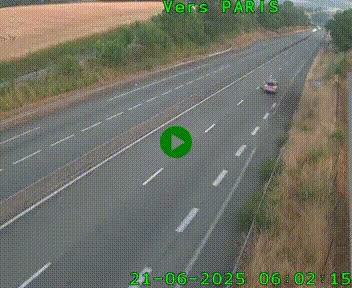 Caméra routière sur l'autoroute A20 à Saint-Hilaire-Bonneval, au sud de Limoges. Vue orientée vers Paris
