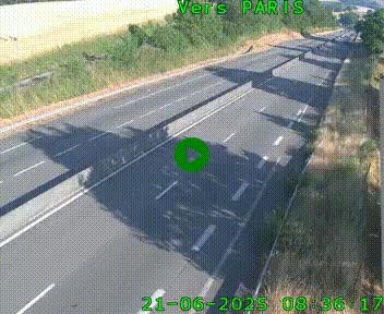 Caméra routière sur l'autoroute A20 à Saint-Hilaire-Bonneval, au sud de Limoges. Vue orientée vers Paris