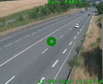 Caméra routière sur l'autoroute A20 à Saint-Hilaire-Bonneval, au sud de Limoges. Vue orientée vers Paris