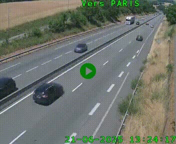 Caméra routière sur l'autoroute A20 à Saint-Hilaire-Bonneval, au sud de Limoges. Vue orientée vers Paris