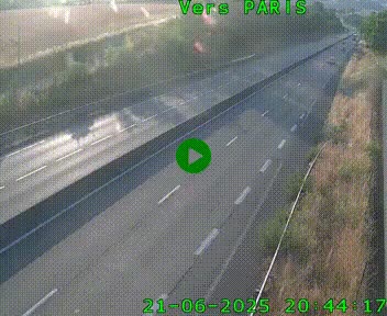 Caméra routière sur l'autoroute A20 à Saint-Hilaire-Bonneval, au sud de Limoges. Vue orientée vers Paris