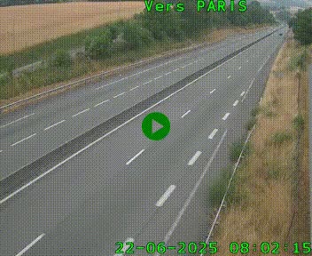 Caméra routière sur l'autoroute A20 à Saint-Hilaire-Bonneval, au sud de Limoges. Vue orientée vers Paris