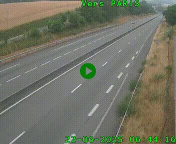 Caméra routière sur l'autoroute A20 à Saint-Hilaire-Bonneval, au sud de Limoges. Vue orientée vers Paris