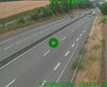 Caméra routière sur l'autoroute A20 à Saint-Hilaire-Bonneval, au sud de Limoges. Vue orientée vers Paris