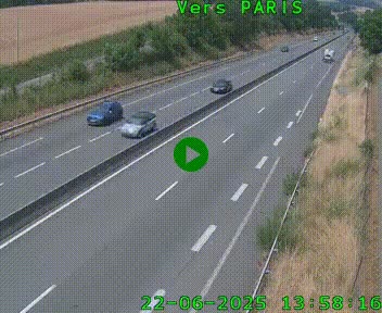 Caméra routière sur l'autoroute A20 à Saint-Hilaire-Bonneval, au sud de Limoges. Vue orientée vers Paris