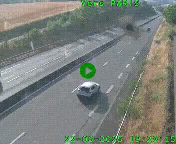 Caméra routière sur l'autoroute A20 à Saint-Hilaire-Bonneval, au sud de Limoges. Vue orientée vers Paris