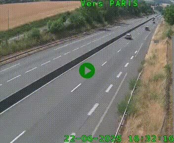 Caméra routière sur l'autoroute A20 à Saint-Hilaire-Bonneval, au sud de Limoges. Vue orientée vers Paris