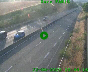 Caméra routière sur l'autoroute A20 à Saint-Hilaire-Bonneval, au sud de Limoges. Vue orientée vers Paris