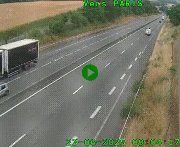 Caméra routière sur l'autoroute A20 à Saint-Hilaire-Bonneval, au sud de Limoges. Vue orientée vers Paris