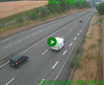 Caméra routière sur l'autoroute A20 à Saint-Hilaire-Bonneval, au sud de Limoges. Vue orientée vers Paris