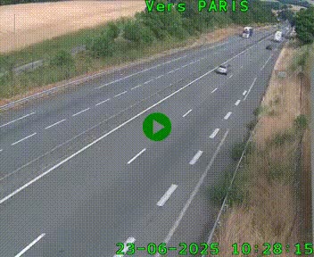 Caméra routière sur l'autoroute A20 à Saint-Hilaire-Bonneval, au sud de Limoges. Vue orientée vers Paris