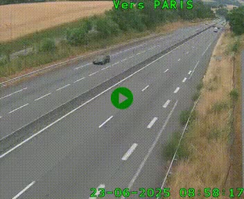 Caméra routière sur l'autoroute A20 à Saint-Hilaire-Bonneval, au sud de Limoges. Vue orientée vers Paris