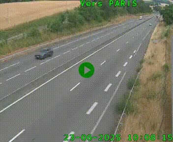 Caméra routière sur l'autoroute A20 à Saint-Hilaire-Bonneval, au sud de Limoges. Vue orientée vers Paris