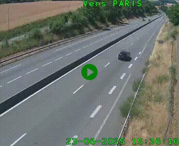 Caméra routière sur l'autoroute A20 à Saint-Hilaire-Bonneval, au sud de Limoges. Vue orientée vers Paris