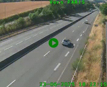 Caméra routière sur l'autoroute A20 à Saint-Hilaire-Bonneval, au sud de Limoges. Vue orientée vers Paris