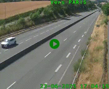 Caméra routière sur l'autoroute A20 à Saint-Hilaire-Bonneval, au sud de Limoges. Vue orientée vers Paris