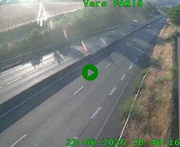 Caméra routière sur l'autoroute A20 à Saint-Hilaire-Bonneval, au sud de Limoges. Vue orientée vers Paris