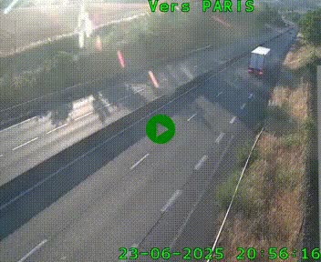 Caméra routière sur l'autoroute A20 à Saint-Hilaire-Bonneval, au sud de Limoges. Vue orientée vers Paris