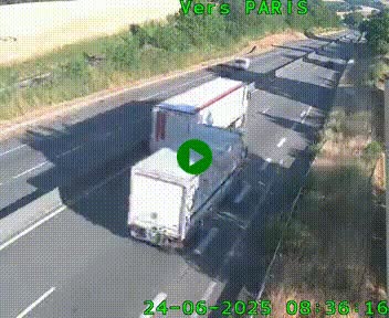 Caméra routière sur l'autoroute A20 à Saint-Hilaire-Bonneval, au sud de Limoges. Vue orientée vers Paris