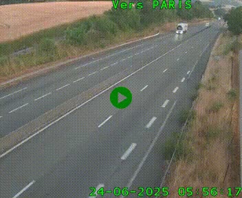 Caméra routière sur l'autoroute A20 à Saint-Hilaire-Bonneval, au sud de Limoges. Vue orientée vers Paris