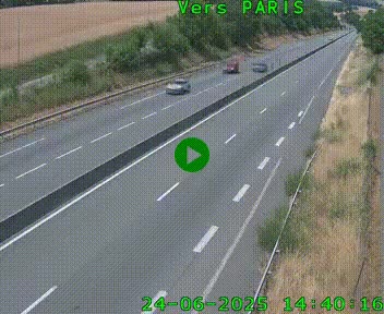 Caméra routière sur l'autoroute A20 à Saint-Hilaire-Bonneval, au sud de Limoges. Vue orientée vers Paris