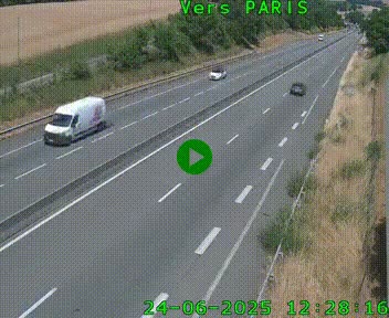 Caméra routière sur l'autoroute A20 à Saint-Hilaire-Bonneval, au sud de Limoges. Vue orientée vers Paris