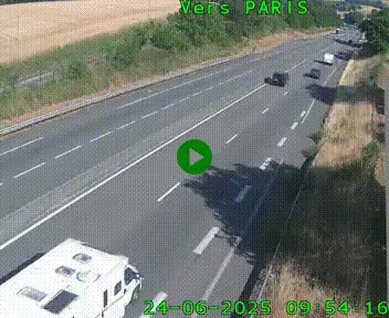 Caméra routière sur l'autoroute A20 à Saint-Hilaire-Bonneval, au sud de Limoges. Vue orientée vers Paris