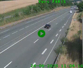 Caméra routière sur l'autoroute A20 à Saint-Hilaire-Bonneval, au sud de Limoges. Vue orientée vers Paris