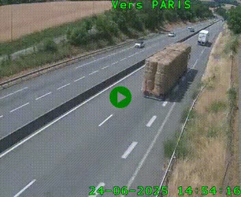 Caméra routière sur l'autoroute A20 à Saint-Hilaire-Bonneval, au sud de Limoges. Vue orientée vers Paris