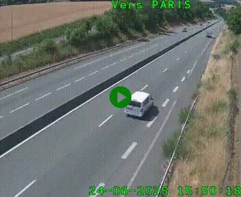 Caméra routière sur l'autoroute A20 à Saint-Hilaire-Bonneval, au sud de Limoges. Vue orientée vers Paris