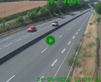 Caméra routière sur l'autoroute A20 à Saint-Hilaire-Bonneval, au sud de Limoges. Vue orientée vers Paris