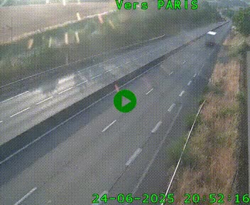 Caméra routière sur l'autoroute A20 à Saint-Hilaire-Bonneval, au sud de Limoges. Vue orientée vers Paris