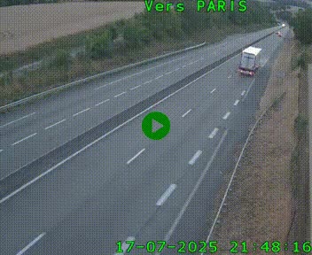 Caméra routière sur l'autoroute A20 à Saint-Hilaire-Bonneval, au sud de Limoges. Vue orientée vers Paris