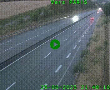Caméra routière sur l'autoroute A20 à Saint-Hilaire-Bonneval, au sud de Limoges. Vue orientée vers Paris