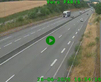 Caméra routière sur l'autoroute A20 à Saint-Hilaire-Bonneval, au sud de Limoges. Vue orientée vers Paris