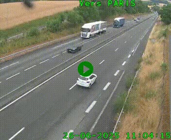 Caméra routière sur l'autoroute A20 à Saint-Hilaire-Bonneval, au sud de Limoges. Vue orientée vers Paris