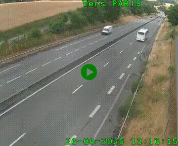 Caméra routière sur l'autoroute A20 à Saint-Hilaire-Bonneval, au sud de Limoges. Vue orientée vers Paris