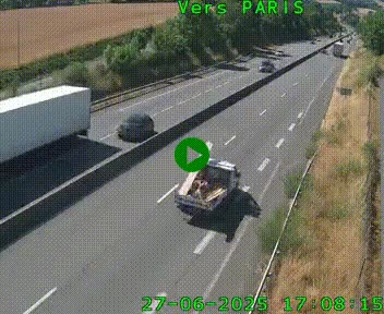 Caméra routière sur l'autoroute A20 à Saint-Hilaire-Bonneval, au sud de Limoges. Vue orientée vers Paris