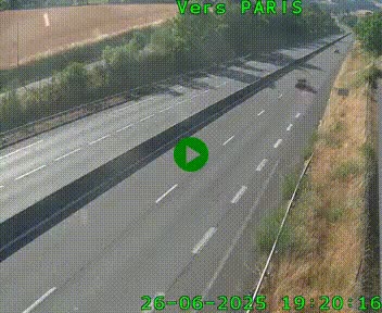 Caméra routière sur l'autoroute A20 à Saint-Hilaire-Bonneval, au sud de Limoges. Vue orientée vers Paris