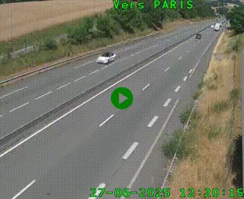 Caméra routière sur l'autoroute A20 à Saint-Hilaire-Bonneval, au sud de Limoges. Vue orientée vers Paris
