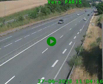 Caméra routière sur l'autoroute A20 à Saint-Hilaire-Bonneval, au sud de Limoges. Vue orientée vers Paris