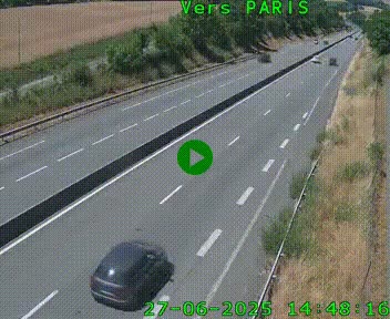 Caméra routière sur l'autoroute A20 à Saint-Hilaire-Bonneval, au sud de Limoges. Vue orientée vers Paris