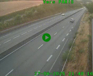 Caméra routière sur l'autoroute A20 à Saint-Hilaire-Bonneval, au sud de Limoges. Vue orientée vers Paris