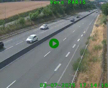 Caméra routière sur l'autoroute A20 à Saint-Hilaire-Bonneval, au sud de Limoges. Vue orientée vers Paris