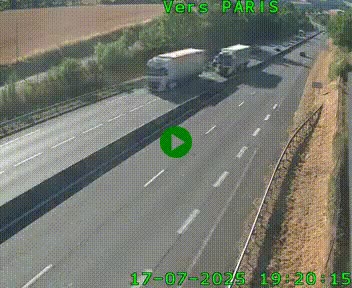 Caméra routière sur l'autoroute A20 à Saint-Hilaire-Bonneval, au sud de Limoges. Vue orientée vers Paris