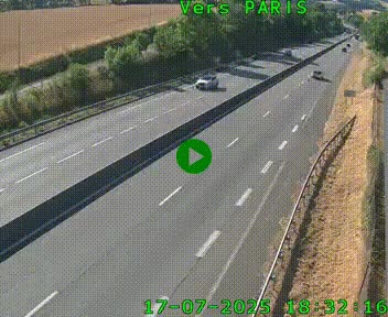 Caméra routière sur l'autoroute A20 à Saint-Hilaire-Bonneval, au sud de Limoges. Vue orientée vers Paris