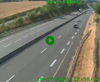 Caméra routière sur l'autoroute A20 à Saint-Hilaire-Bonneval, au sud de Limoges. Vue orientée vers Paris
