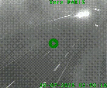 Caméra routière sur l'autoroute A20 à Saint-Hilaire-Bonneval, au sud de Limoges. Vue orientée vers Paris