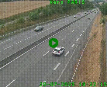 Caméra routière sur l'autoroute A20 à Saint-Hilaire-Bonneval, au sud de Limoges. Vue orientée vers Paris