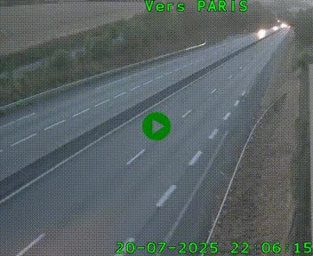 Caméra routière sur l'autoroute A20 à Saint-Hilaire-Bonneval, au sud de Limoges. Vue orientée vers Paris